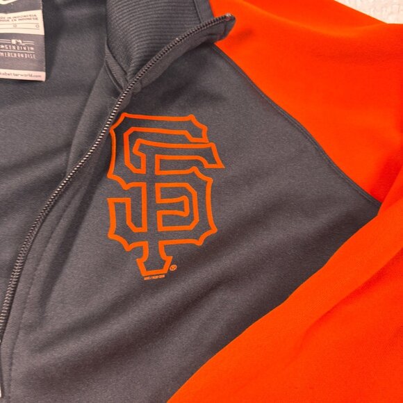 Nike San Francisco Giants Mens Medium Full-Zip Jacket Black/Orange Polyester - Picture 4 of 5